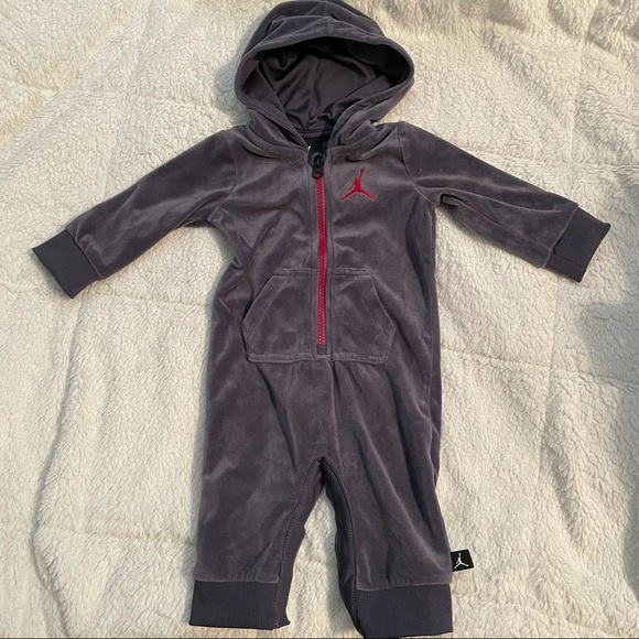 Nike Other - Air Jordan Velour Baby Onesie with hood